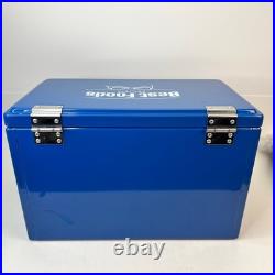 Best Foods Promo Retro Ice Chest Metal Cooler Box Blue with Bottle Opener