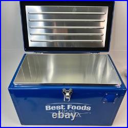 Best Foods Promo Retro Ice Chest Metal Cooler Box Blue with Bottle Opener