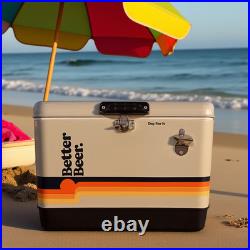 Better Beer 54Qt Vintage Cooler Heavy Duty, Insulated, with Drain & Bottle Opener