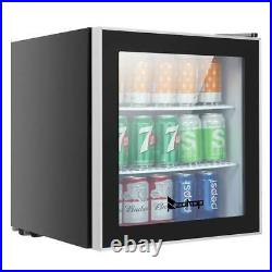 Beverage Center Soda Beer Bar Stainless Steel Mini Fridge Cooler 1.6Cu LED light