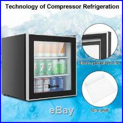 Beverage Refrigerator Mini Wine Fridge Soda Beer Drinks Bar Cooler Glass Door