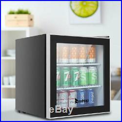 Beverage Refrigerator Mini Wine Fridge Soda Beer Drinks Bar Cooler Glass Door
