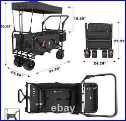 Black Heavy Duty Collapsible Wagon Cart Cooler Bag Outdoor Folding Utility