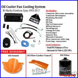 Black Reefer Oil Cooler Fan Cooling System For Harley FLHX FLHR FLTR FLHT 93-17