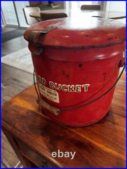 Blizzard Bucket Red Picnic Metal Cooler Vintage 1950's Sterling MFG. Co. Inc. BH