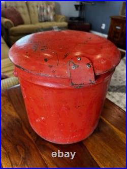 Blizzard Bucket Red Picnic Metal Cooler Vintage 1950's Sterling MFG. Co. Inc. BH