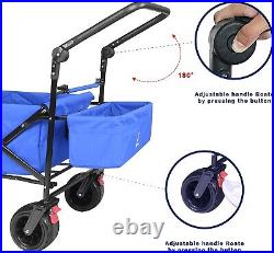 Blue Heavy Duty Collapsible Wagon Cart Cooler Bag Outdoor Folding Utility