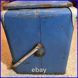 Blue Pepsi-Cola Vintage Ice Chest Cooler Vintage Metal Aluminum 1950's