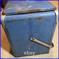 Blue Pepsi-Cola Vintage Ice Chest Cooler Vintage Metal Aluminum 1950's