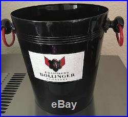 Bollinger Champagne Bucket Cooler Black & Red Vintage Condition
