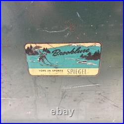 Brooklure Spiegel Tops In Sports Vintage Metal Green Cooler RARE