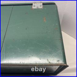 Brooklure Spiegel Tops In Sports Vintage Metal Green Cooler RARE
