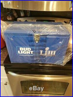 Bud Light NFL Metal Cooler Super Bowl LIII Blue Bottle Opener BNIP RARE