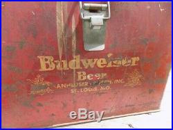 Budweiser Beer Bottle Cooler, Metal Soda Pop Bottle Cooler, Vintage Ice Chest