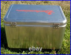 Budweiser Coleman Steel Belted Cooler Ice Box EUC USA Patent Pending Uncommon