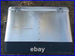 Budweiser Coleman Steel Belted Cooler Ice Box EUC USA Patent Pending Uncommon
