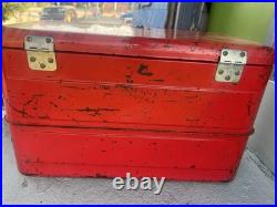 Budweiser King of Beers Vintage Red Metal Cooler