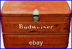 Budweiser King of Beers Vintage Red Metal Cooler