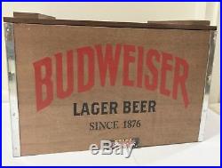 Budweiser Lager Beer Since 1876 Wooden Metal Beer Cooler 18x14x12 New RARE