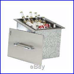 Bull Outdoor Products Stainless Steel Beverage Ice Chest Condiment Tray Cooler
