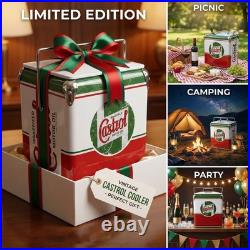 CASTROL 18Qt Steel Cooler Box Retro Man Cave Men's Gift for Dad or Husband Garag