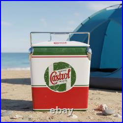 CASTROL 18Qt Steel Cooler Box Retro Man Cave Men's Gift for Dad or Husband Garag