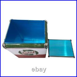 CASTROL Vintage Large Metal 18Qt Beer Cooler Box, Portable for Beach Activities