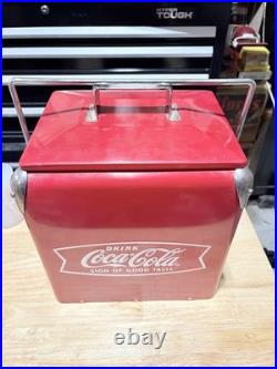 COCA COLA ALL METAL ICE CHEST COOLER WITH BOTTLE OPENER Clean