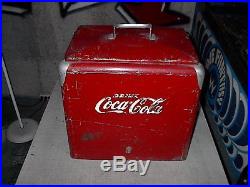 COCA COLA RED METAL COKE COOLER 1950's made by Progress Refrigerator Company