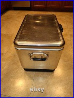 COLEMAN 54 Quart STAINLESS STEEL COOLER ICE CHEST Camping Fishing