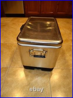 COLEMAN 54 Quart STAINLESS STEEL COOLER ICE CHEST Camping Fishing