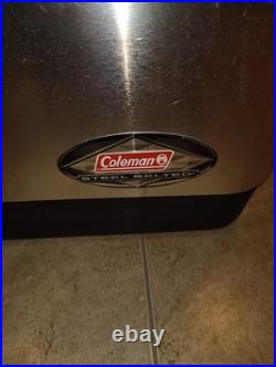 COLEMAN 54 Quart STAINLESS STEEL COOLER ICE CHEST Camping Fishing