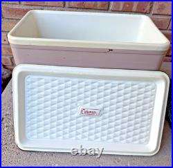 COLEMAN Brown/ Tan Cooler Diamond Logo Metal Bar Handle Latch Vintage Rare, EXC