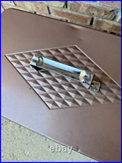 COLEMAN Brown/ Tan Cooler Diamond Logo Metal Bar Handle Latch Vintage Rare, EXC