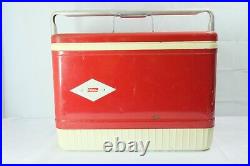 COLEMAN Red Cooler Diamond Logo Metal Bar Handle Latch Vintage Rare