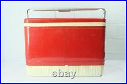 COLEMAN Red Cooler Diamond Logo Metal Bar Handle Latch Vintage Rare