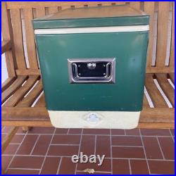 COLEMAN Vintage Green Steel 1970's Ice Chest Cooler Collectible Good Condition COLEMAN Vintage Green Steel 1970's Ice Chest Cooler Collectible Good Condition