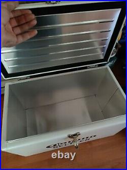 CORONA EXTRA BEER METAL STEEL COOLER/ICE CHEST OPENER BLUE RED Pre Owned/Used