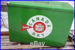 Canada Dry Cooler Vintage Greetham Metal Picnic Cooler Advertising Soda Pop Sign