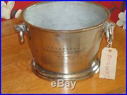Champagne Ice Bath Chunky Cast Metal Silver Nickel Finish Wine Cooler/Bucket