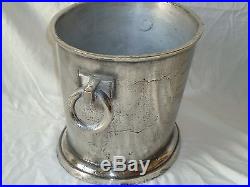 Champagne Ice Bath Chunky Cast Metal Silver Nickel Finish Wine Cooler/Bucket