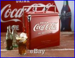 Classic Retro Coca Cola Coke Metal Picnic Cooler NEW