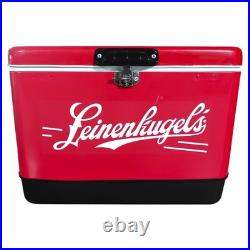 Classic Retro Red Metal Cooler, 54-Quart Large Capacity Ice Bucket for Beach