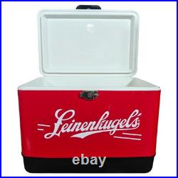 Classic Retro Red Metal Cooler, 54-Quart Large Capacity Ice Bucket for Beach