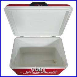 Classic Retro Red Metal Cooler, 54-Quart Large Capacity Ice Bucket for Beach