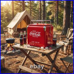 Coca-Cola 13L Retro Metal Cooler fits 18 Cans Best Winter Gift for Men & Decor