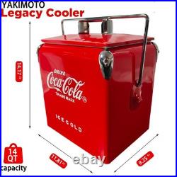 Coca-Cola 14Qt Metal Cooler Red Ice Chest 18 Can Game Day Relief Party Gear