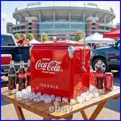 Coca-Cola 14Qt Metal Cooler Retro Coke Ice Chest Tailgating BBQ Game Day Party