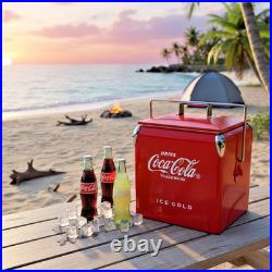 Coca-Cola 14Qt Retro Metal Cooler Box With Minor Dents Special Discount