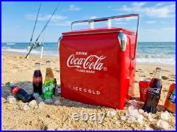 Coca-Cola 14Qt Vintage Metal Cooler Red Ice Chest Box Retro BBQ Camping Gift
